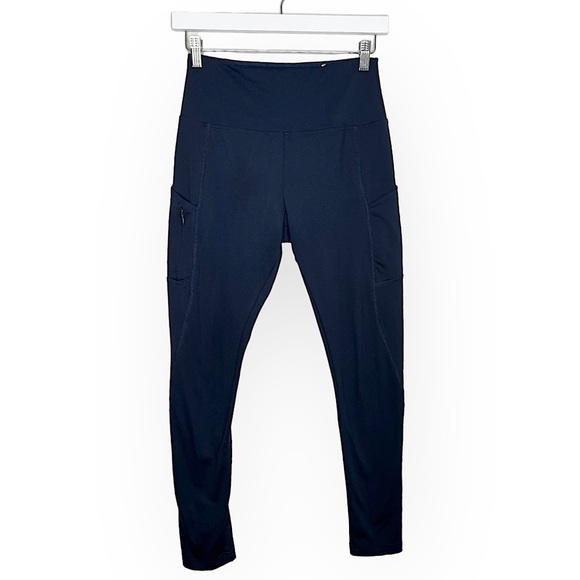 Fabletics Women's Mid‎ Rise Leggings with Pockets Navy Blue Size XS - Picture 1 of 8